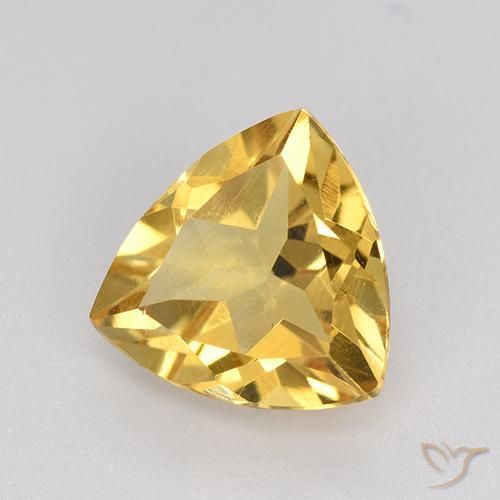 2.05 ct Golden Citrine Stone, Natural Citrine in Trillion Facet Shape for Sale