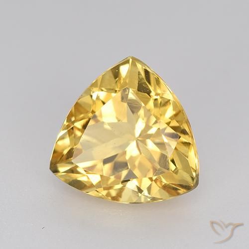 2.20 ct Golden Citrine Stone, Natural Citrine in Trillion Facet Shape for Sale