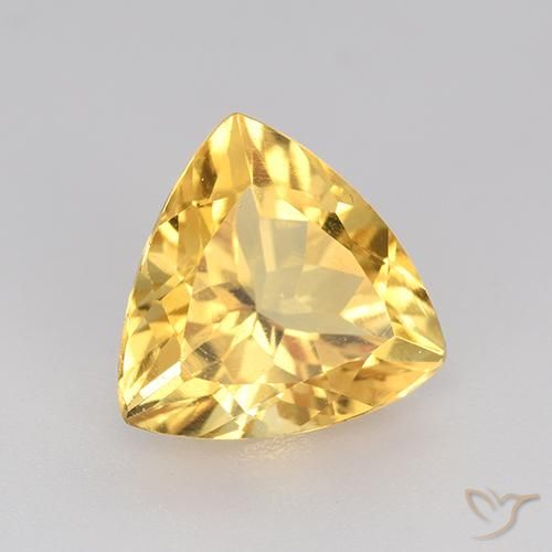 2.08 ct Golden Citrine Stone, Natural Citrine in Trillion Facet Shape for Sale