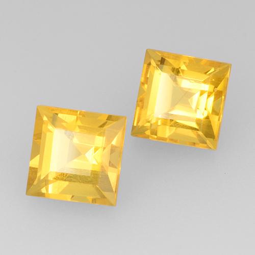 Bright Gold Citrine Gem - 1.8ct Square Step-Cut (ID: 519763)