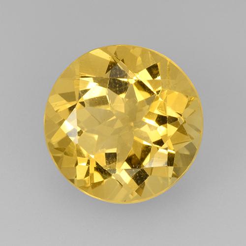 6.6 ct Yellow Citrine, 12.8 mm Round Cut From Brazil, Photo A