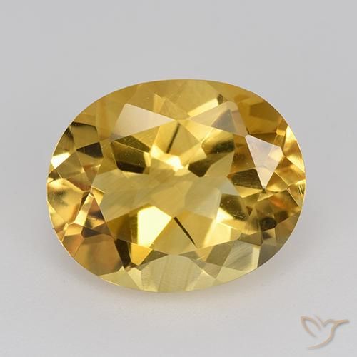 4.59 ct Golden Citrine Gemstone, Citrine Gem in Oval Facet Shape for Sale.