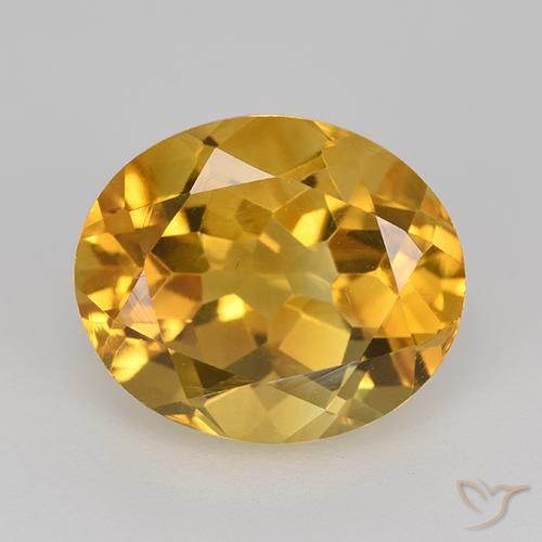 5.08 ct Golden Citrine Gemstone, Citrine Gem in Oval Facet Shape for Sale.