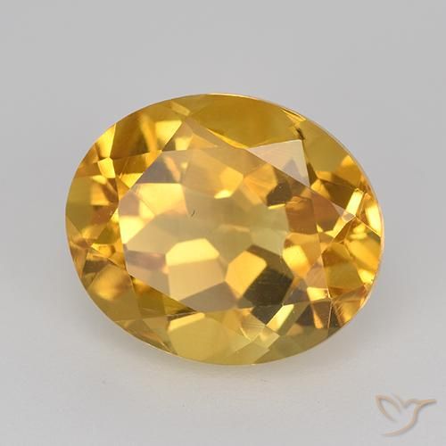 5.08 ct Golden Citrine Stone, Natural Citrine in Oval Facet Shape for Sale