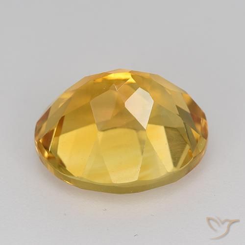 Citrine Gemstone in 12 x 10 mm (calibrated) Size for Sale, Citrine Stone in Medium-Dark Golden Color