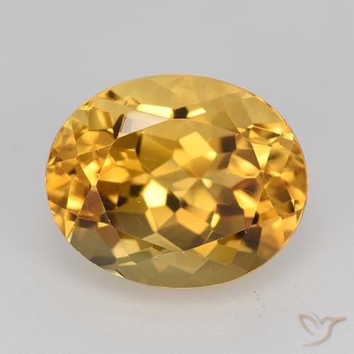 5.67 ct Yellow Citrine, 12.2 x 10 mm Oval Cut From Brazil, Photo A