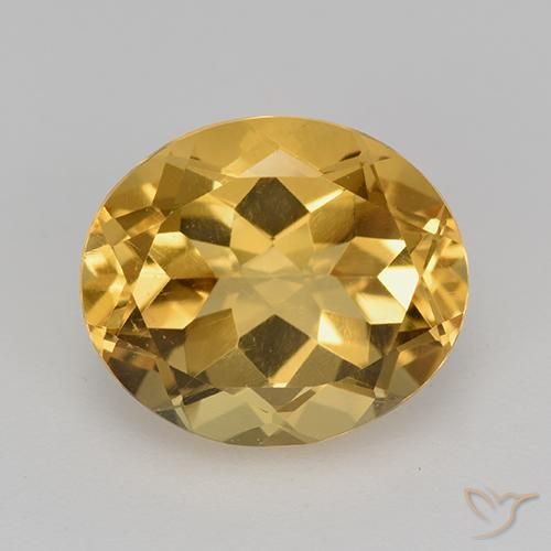 4.33 ct Golden Citrine Gemstone, Citrine Gem in Oval Facet Shape for Sale.