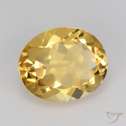 4.22 ct Golden Citrine Stone, Natural Citrine in Oval Facet Shape for Sale