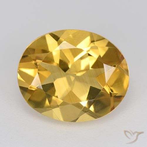4.24ct Natural Medium Golden Citrine, Oval, VVS-VS
