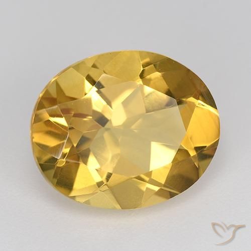 4.24 ct Golden Citrine Stone, Natural Citrine in Oval Facet Shape for Sale
