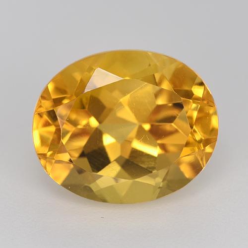 Medium Orange-Gold Цитрин Камень - 5.3ct Фасетный Овал (ID: 520542)
