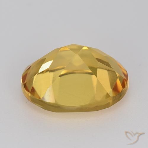 Citrine Gemstone in 12 x 10 mm (calibrated) Size for Sale, Citrine Stone in Medium-Dark Golden Color