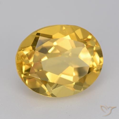 4.66 ct Golden Citrine Stone, Natural Citrine in Oval Facet Shape for Sale