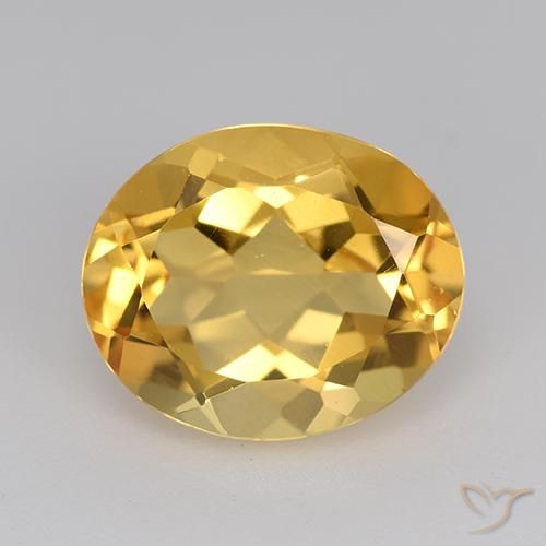4.45 ct Yellow Citrine, 12 x 9.9 mm Oval Cut From Brazil, Photo A