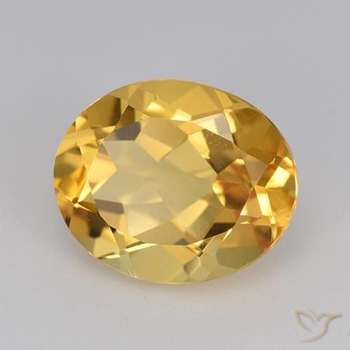 4.45 ct Golden Citrine Stone, Natural Citrine in Oval Facet Shape for Sale
