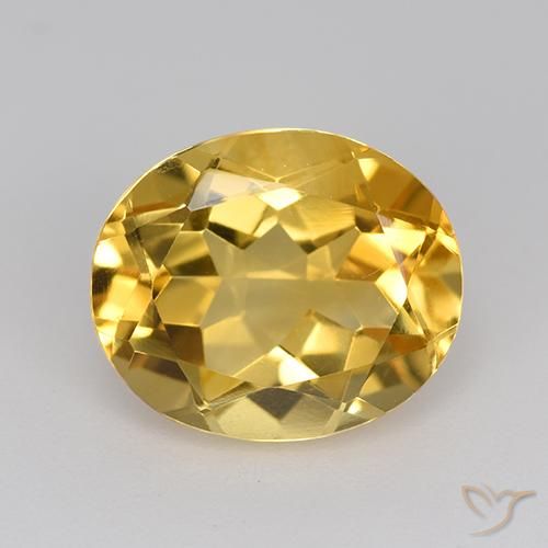 4.14ct Natural Medium-Light Golden Citrine, Oval, VVS-VS
