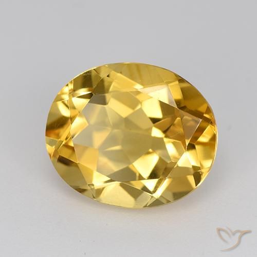 4.14 ct Golden Citrine Stone, Natural Citrine in Oval Facet Shape for Sale