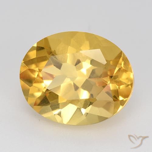4.67 ct Golden Citrine Stone, Natural Citrine in Oval Facet Shape for Sale