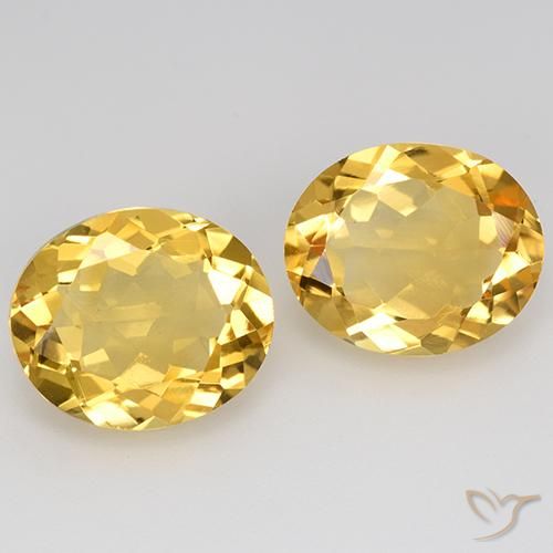 8.58 ctw Golden Citrine Gemstones, Citrine Gems in Oval Facet Shape for Sale.