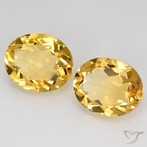 8.58 ctw Golden Citrine Stones, Natural Citrine in Oval Facet Shape for Sale