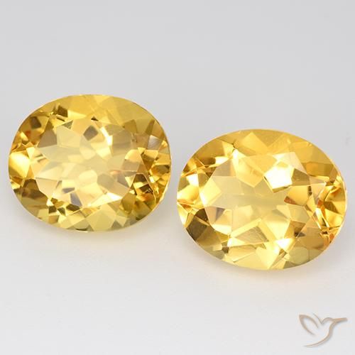 9.31 ctw Golden Citrine Stones, Natural Citrine in Oval Facet Shape for Sale