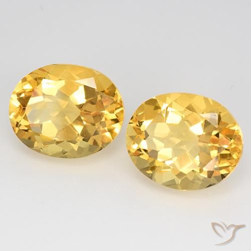 10.12 ctw Golden Citrine Stones, Natural Citrine in Oval Facet Shape for Sale