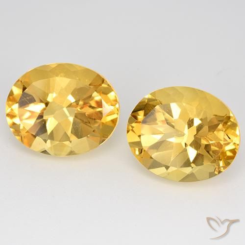 9.70 ctw Golden Citrine Stones, Natural Citrine in Oval Facet Shape for Sale