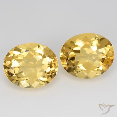 9.01 ct Yellow Citrine, 12.1 x 10.1 mm Oval Cut From Brazil, Photo A