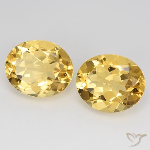 9.01 ctw Golden Citrine Stones, Natural Citrine in Oval Facet Shape for Sale