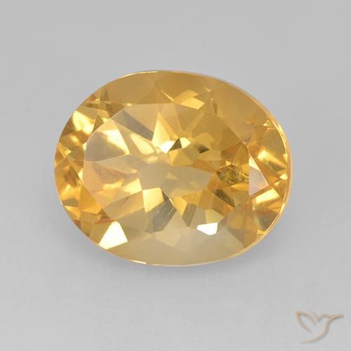 5.13 ct Golden Citrine Stone, Natural Citrine in Oval Facet Shape for Sale