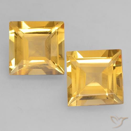 3.12ctw Natural Medium Gold Citrine, Square, VS