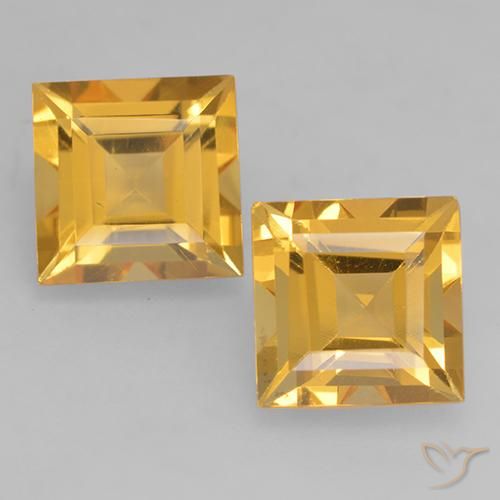 3.22ctw Natural Bright Gold Citrine, Square, VS