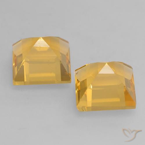 Citrine Gemstones in 7 x 7 mm (calibrated) Size for Sale, Citrine Stones in Bright Gold Color
