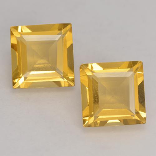 Bright Gold Citrine Gem - 1.5ct Square Facet (ID: 529106)