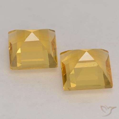 Citrine Gemstones in 7 x 7 mm (calibrated) Size for Sale, Citrine Stones in Bright Gold Color