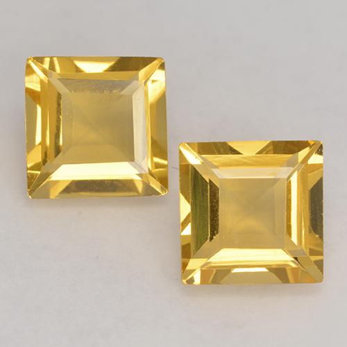 Medium Gold Citrine Gem - 1.5ct Square Facet (ID: 529109)