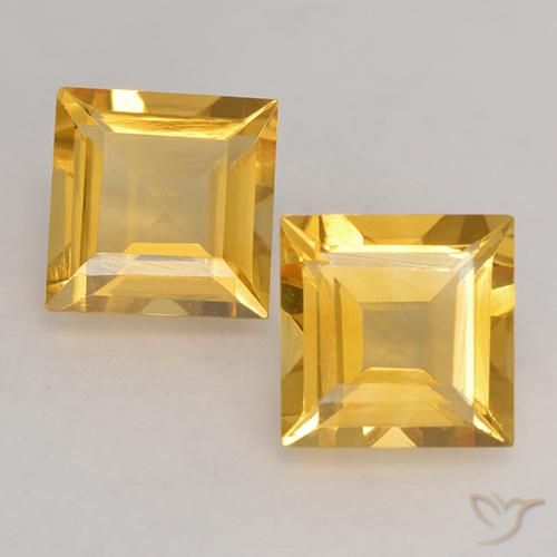 2.89ctw Natural Medium Gold Citrine, Square, VVS-VS