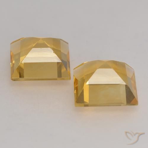 Citrine Gemstones in 7 x 7 mm (calibrated) Size for Sale, Citrine Stones in Medium Gold Color