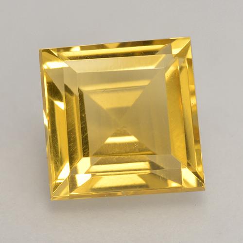 3.72 ct Golden Citrine Gemstone, Citrine Gem in Square Facet Shape for Sale.