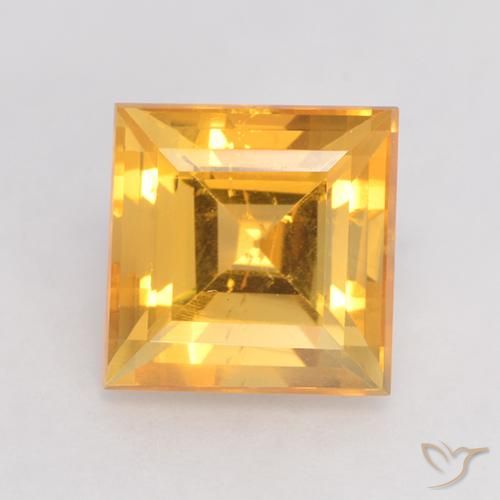 3.68ct Natural Bright Gold Citrine, Square, VS