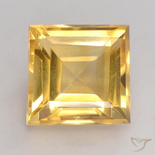 3.59ct Natural Medium Gold Citrine, Square, VS