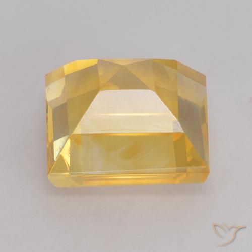 Citrine Gemstone in 9 x 9 mm (calibrated) Size for Sale, Citrine Stone in Medium Gold Color