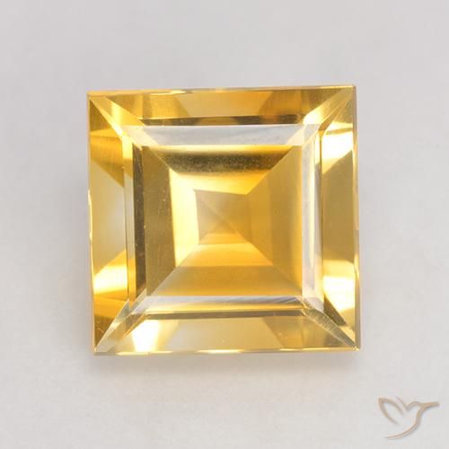 3.31ct Natural Medium Gold Citrine, Square, VS