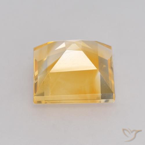 Citrine Gemstone in 9 x 9 mm (calibrated) Size for Sale, Citrine Stone in Medium Gold Color