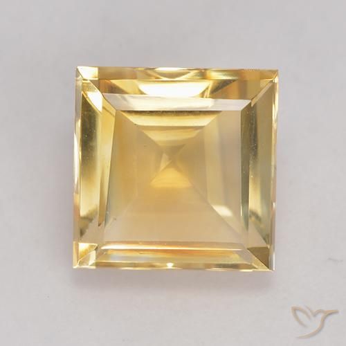 3.43ct Natural Gold Citrine, Square, VVS-VS