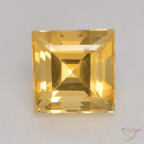 3.75ct Natural Medium Gold Citrine, Square, VS