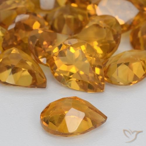 Citrine Gemstones in 8 x 6 mm (calibrated) Size for Sale, Citrine Stones in Deep Orange-Gold Color
