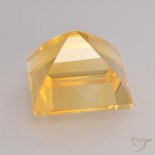 Citrine Gemstone in 9 x 9 mm (calibrated) Size for Sale, Citrine Stone in Medium Gold Color