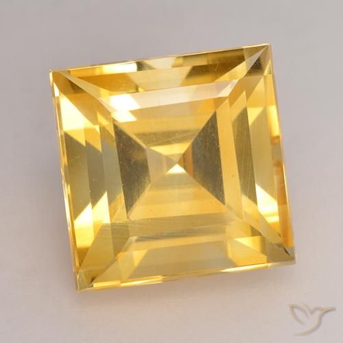 3.49ct Natural Medium Gold Citrine, Square, VS