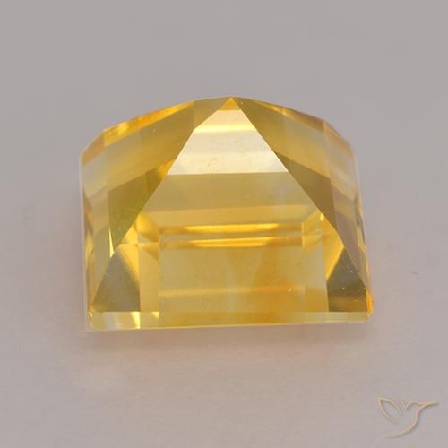 Citrine Gemstone in 9 x 9 mm (calibrated) Size for Sale, Citrine Stone in Medium Gold Color